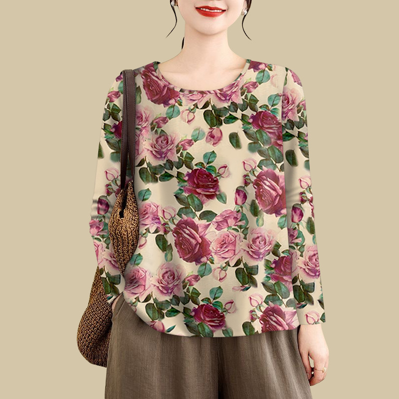Clearance Discount Foreign Trade Mother Middle-aged and Elderly Fashion Base Shirt Age-reducing Long Sleeve Belly-covering T-shirt Women's Top Trendy Clearance Discount Foreign Trade Mother Middle-aged and Elderly Fashion Base Shirt Age-reducing Long Sleeve Belly-covering T-shirt Women's Top Trendy
