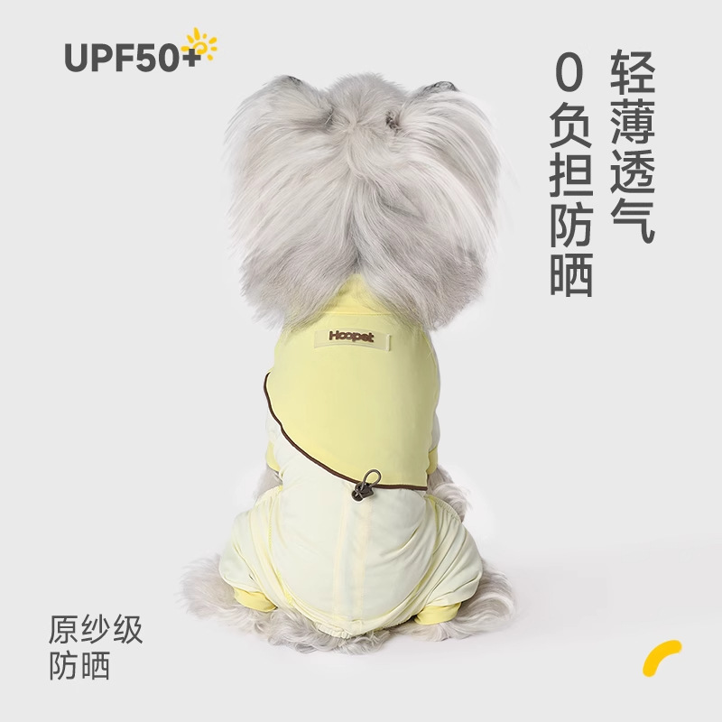 HOOPET perro ropa de protección solar de cuatro patas estilo fino anti-caída de pelo perro pequeño verano peluche ropa fresca para mascotas de verano
