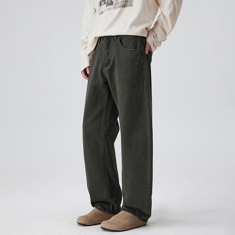 Jeans Estilo Banana para Hombre de Algodón, Lavados, Corte Holgado, para Uso Casual