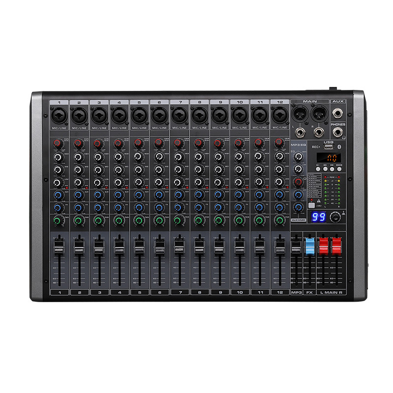 국경 간 대외 무역 전문 믹서 무대 웨딩 성능 전용 DJ 장비 블루투스 USB 99 효과