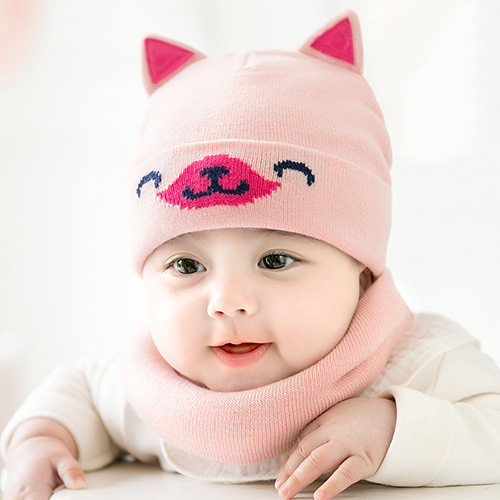 Oferta especial de liquidación otoño niños de dibujos animados sombrero de tela de algodón sombrero infantil saliva toalla gato sombrero triángulo toalla traje 5204