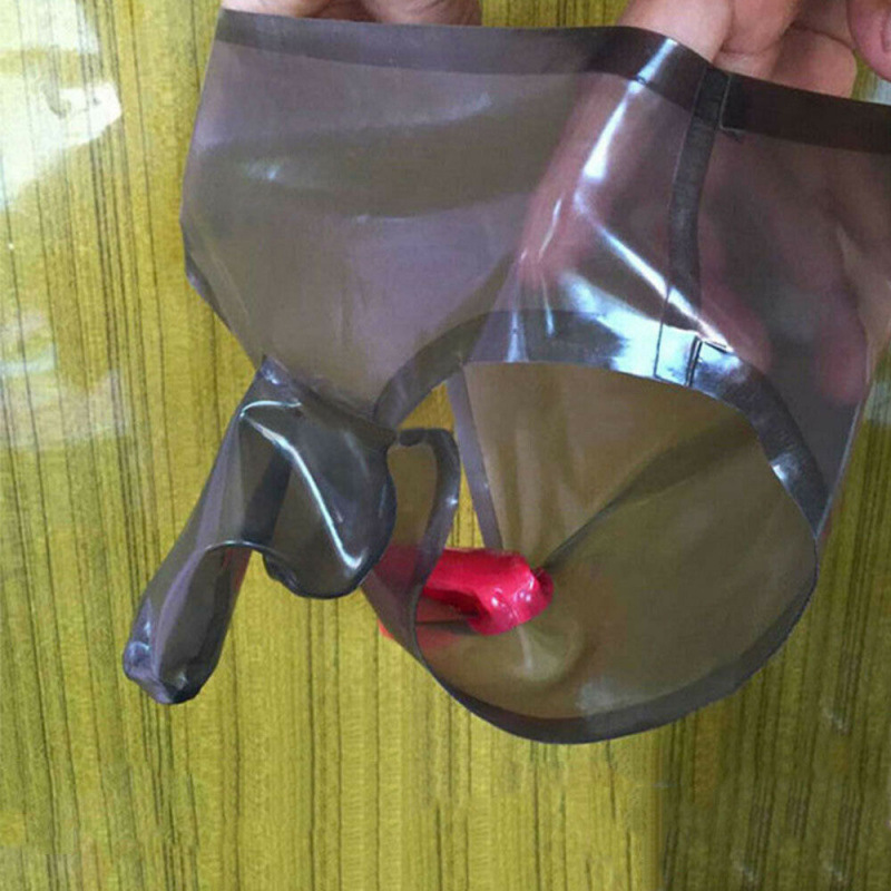 Sexy Latex Underwear Sexy Men Transparent Rubber Latex Shorts Underwear Briefs