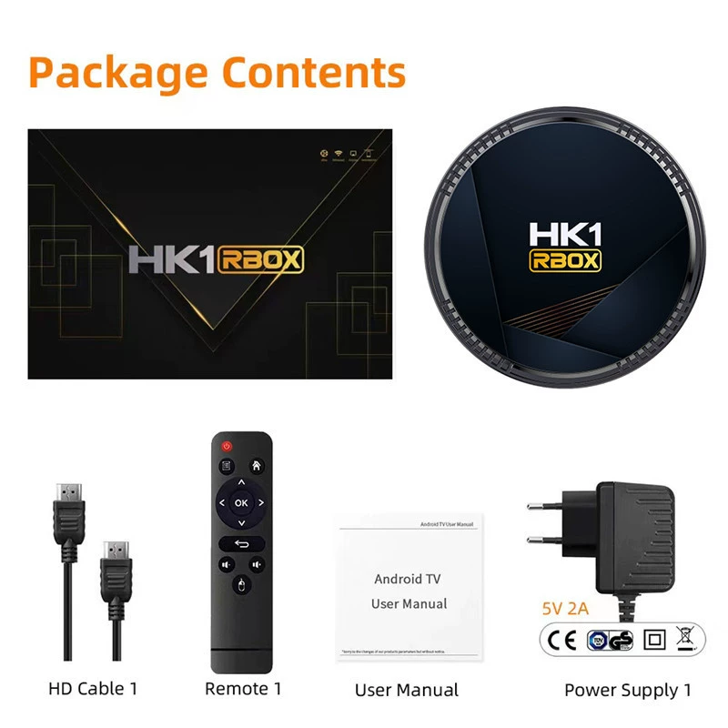 HK1 RBOX H8 набор - телевизорная приставка H618 4GB/128GB Android 12.0 4K HD двойной диапазон Wi-Fi 6+ Bluetooth 5