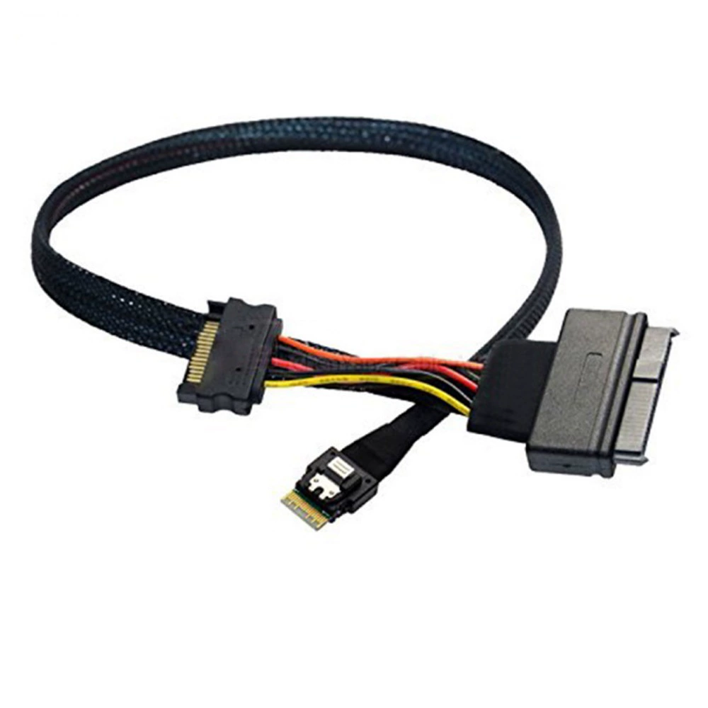 Мини Slim SAS SFF-8654 4i на SFF-8639 с 15P питание — кабель подключения сервера/дисков