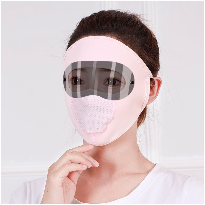 Máscara de Sol de verano con lente de seda de hielo protección UV cara completa máscara protectora gafas Máscara ajustable image 6