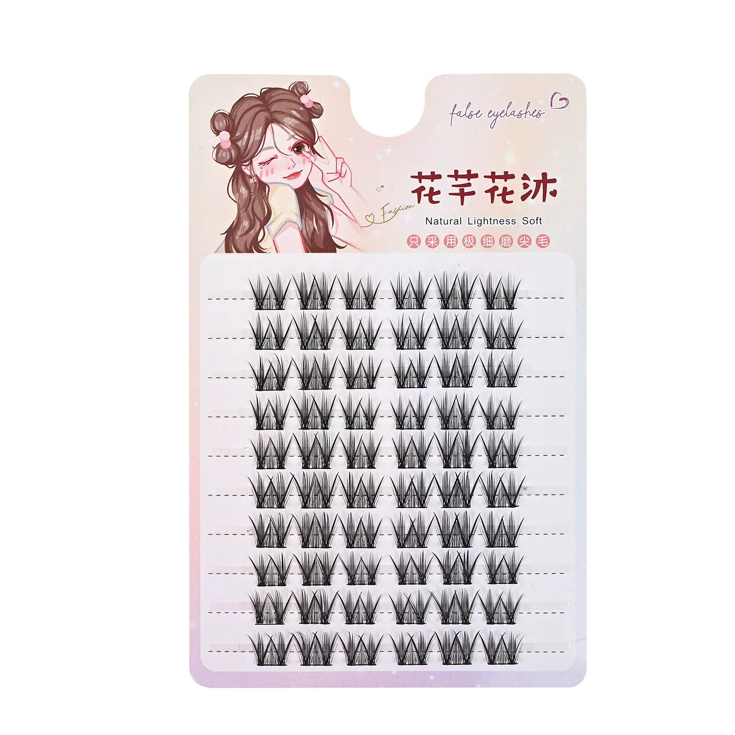Плотные завитые гибкие самоклеящиеся трёхмерные fals eyelashes с розой