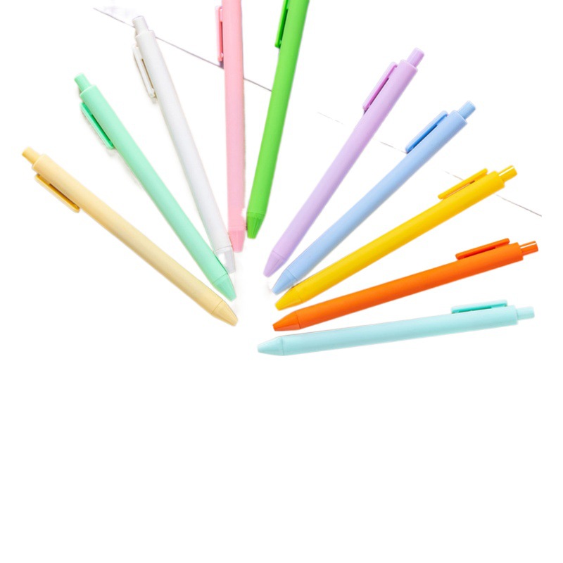 Customized Macaron Morandi Color Plastic Pens with Custom Logo Advertising Pens Candy-Colored Spray-Coated Ballpoint Pens