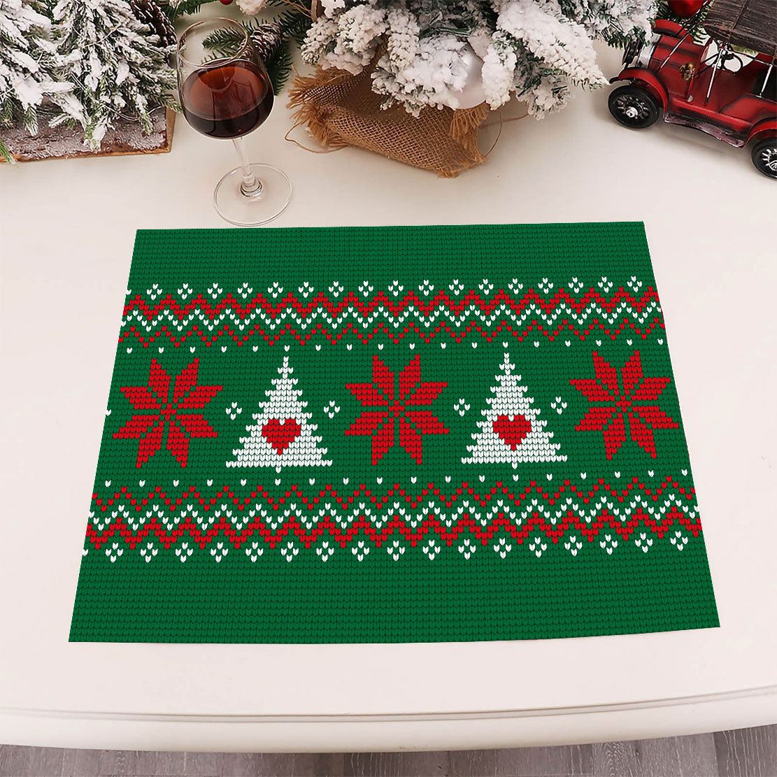 Christmas placemats coasters Christmas decoration placemats hotel restaurant family can be used for placemats_voghion.com