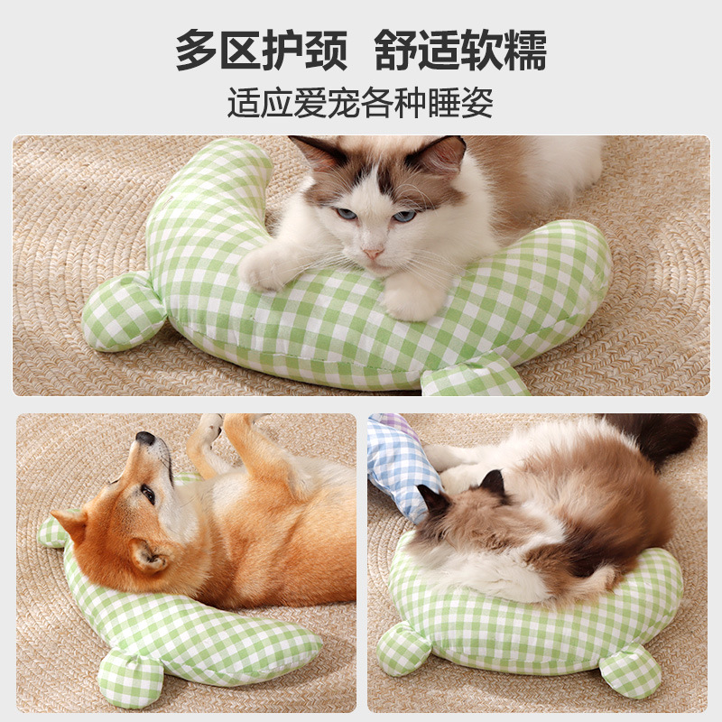 Almohada para mascotas transpirable de verano lindo oso dopamina celosía para dormir gato pequeño perro mentón almohada suministros para gatos