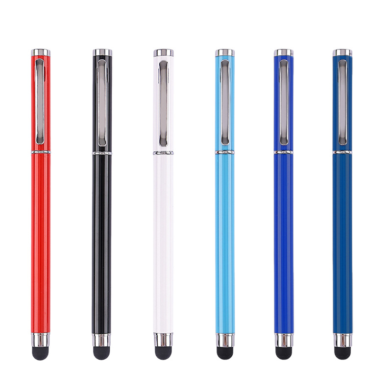 Pluma metálica neutra personalizada de escritura de pantalla táctil de escritura de doble propósito pluma de pluma se puede imprimir logotipo
