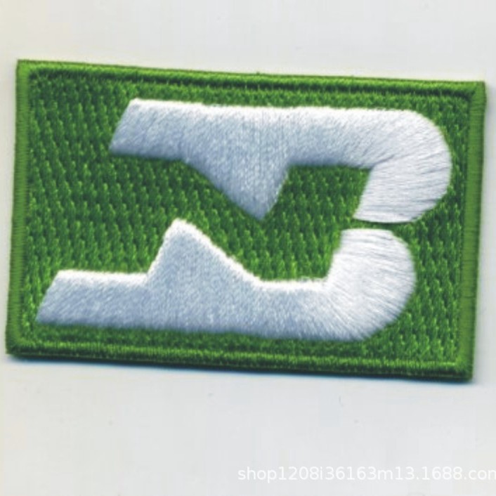 外贸厂家商标 2英寸 100%绣软胶绣花章免费设计