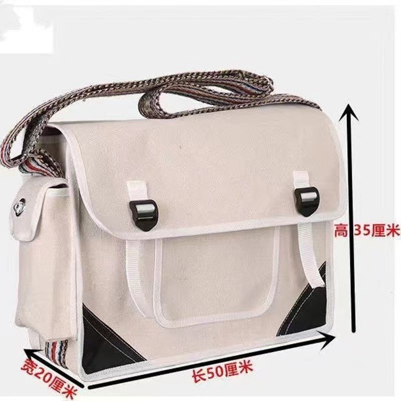 复古风格魔术贴镂空帆布工装包安全性高长50厘米宽20厘米商品编号