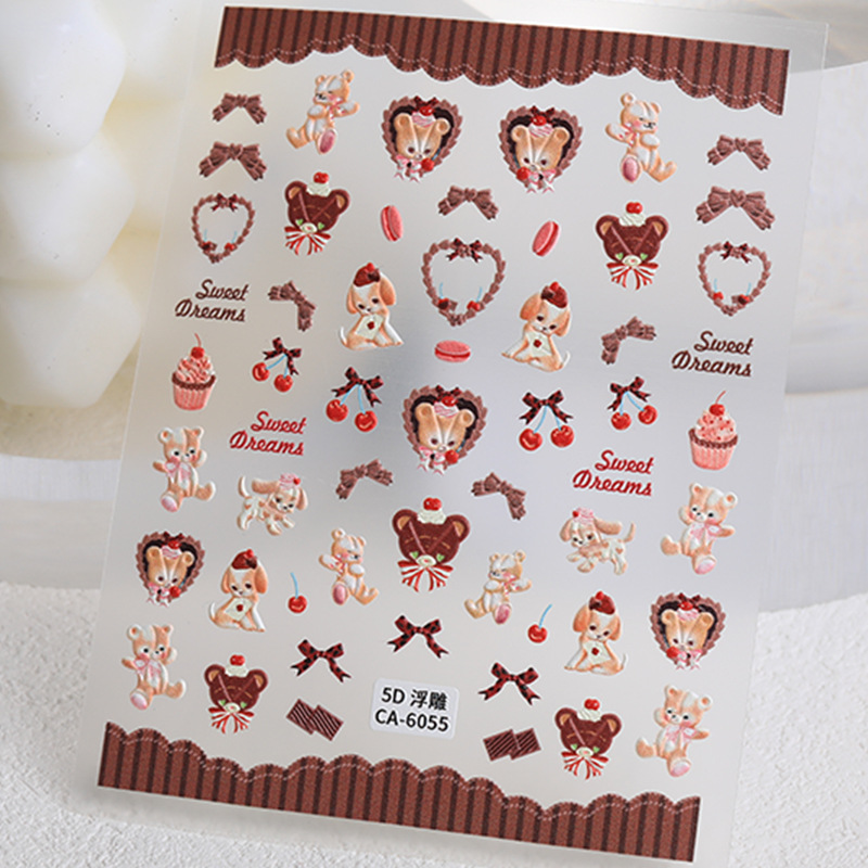 Nail Patches Nail Supplies Cute Retro Cross Cartoon PET Tpu Nail Patches