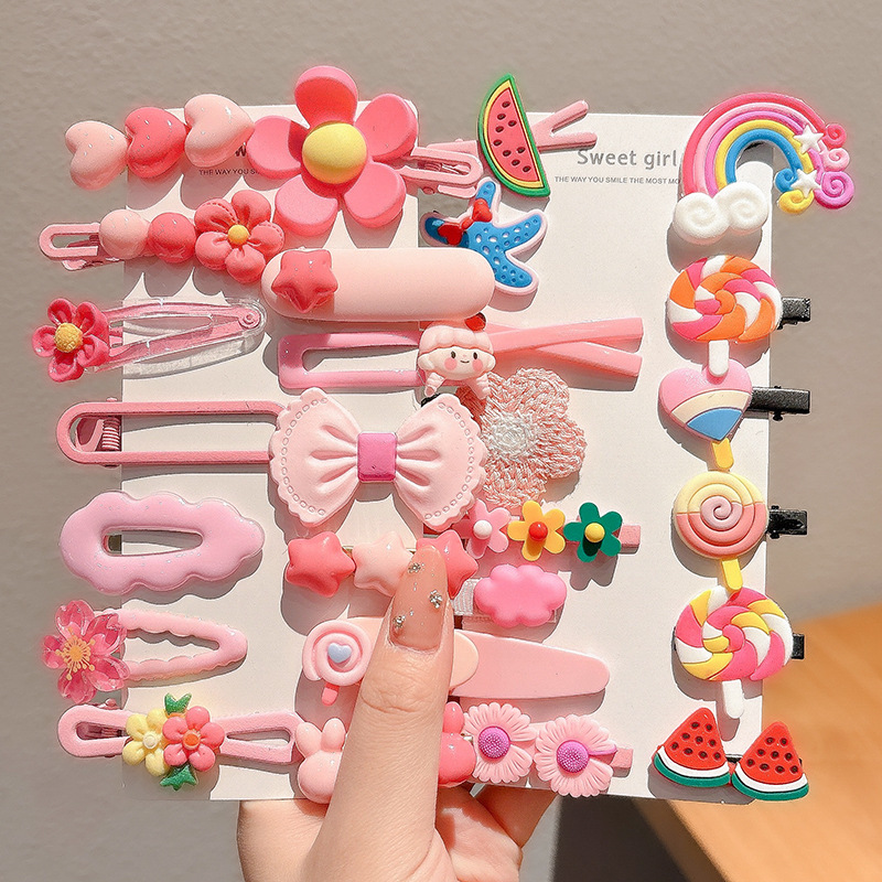 2024 nuevo clip BB de color lindo clip de cabello de boca de pato chica lateral clip de frange para niños tocado tarjeta de cabello rotura