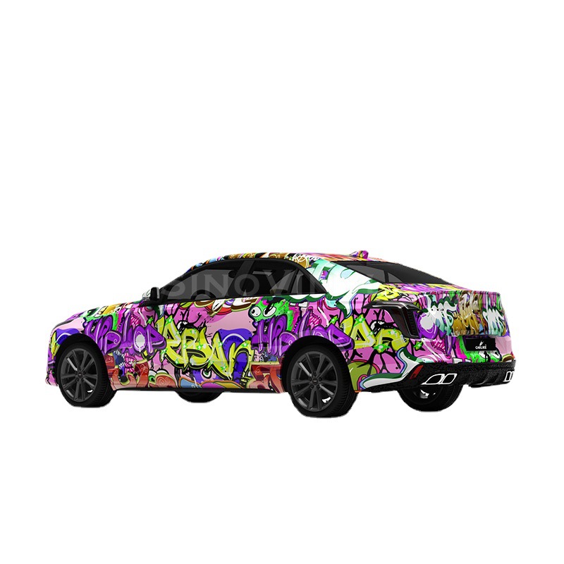 Carlake dibujos animados de graffiti serie coche que cambia de color película Inglés personalizado pintado coche cuerpo pegatinas gato de dibujos animados coche que cambia de color