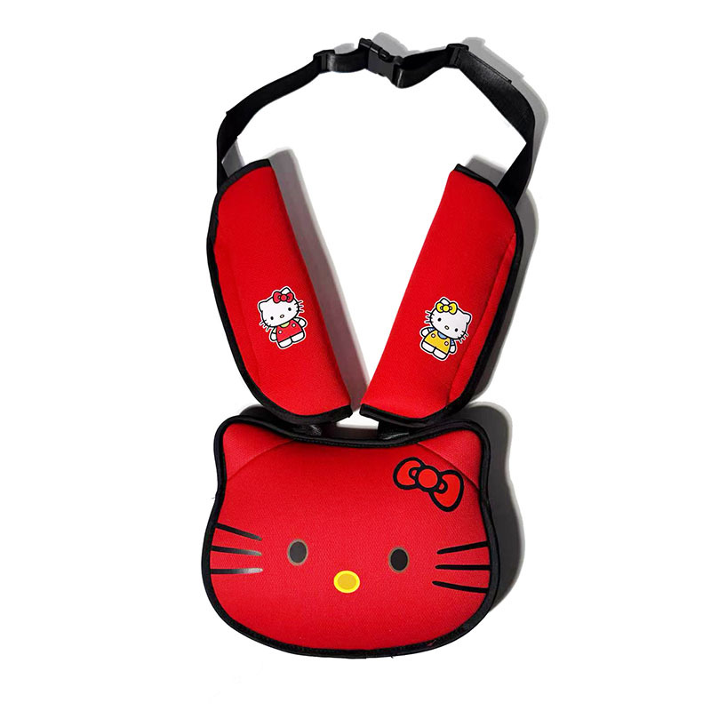 Cat Head Auxiliary Safety Belt Limiter Holder, Car Kids Safety Belt Adjustment Anti-Stranglehold Shoulder Protector