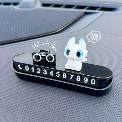 Car Phone Number Plate, Nömrəli dayanma kartı - white-toothless-boy-radio-magnetic-digital-parking-sign