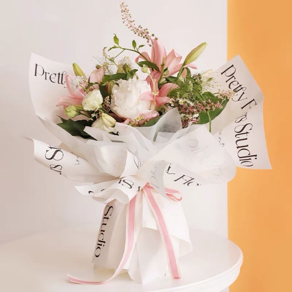 Embalaje de ramo de Liziran, papel de embalaje floral, papel de red simple impermeable, al por mayor