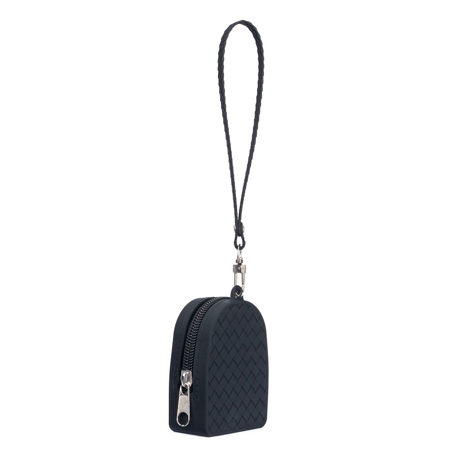 Cartera individual mujer cremallera tejido simple monedero de silicona exquisito bolso de tarjeta de moda auricular cable de datos bolsa de almacenamiento