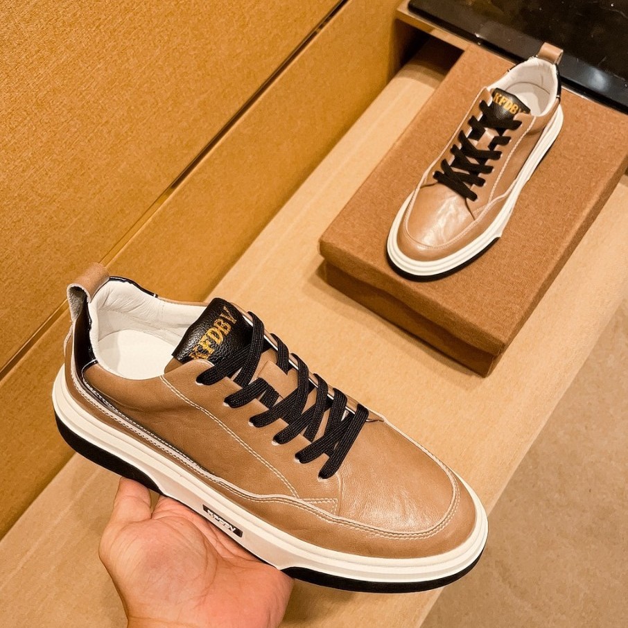 Trendige Herren Leder Sneaker Für Freizeit Atmungsaktive Schuhe_voghion.com