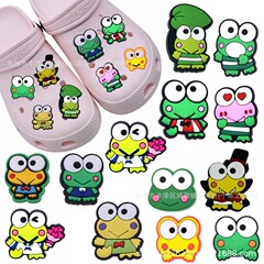 大眼怪青蛙貼片洞洞鞋鞋花配件裝飾卡扣拖鞋鞋扣配飾可拆卸扣跨境