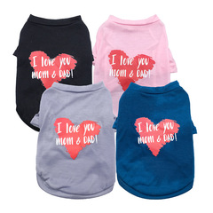 New Pet Clothes Dog Clothing Round Neck Printed Split Shoulder Sleeve T-Shirt (Multi-Color) Polyester Cotton Blend TX0006