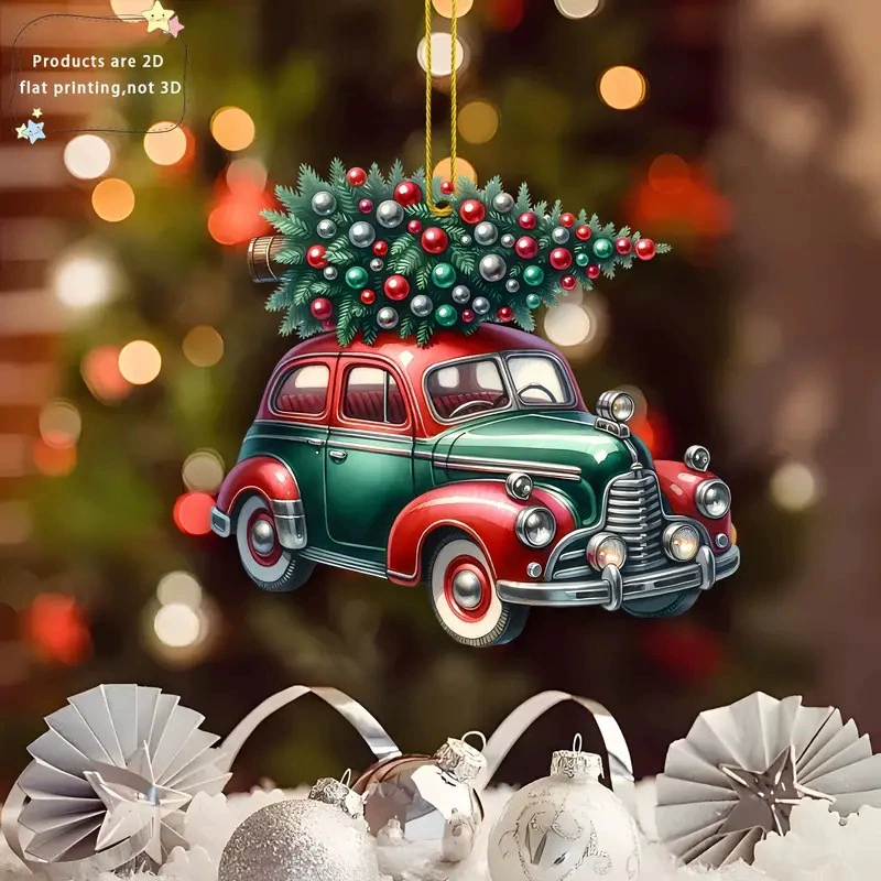 Рождественский новый рождественский автомобиль праздничный кулон трансграничный акриловой самолет зеркало заднего вида декоративный кулон