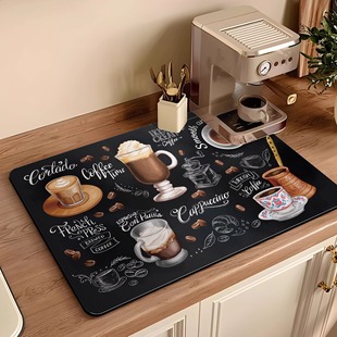 Coffee Machine Absorbent Mat American Vintage Kitchen Drain Mat Diatom Mud Bowl Plate Anti-scalding Insulation Mat Tableware Bowl Plate Mat