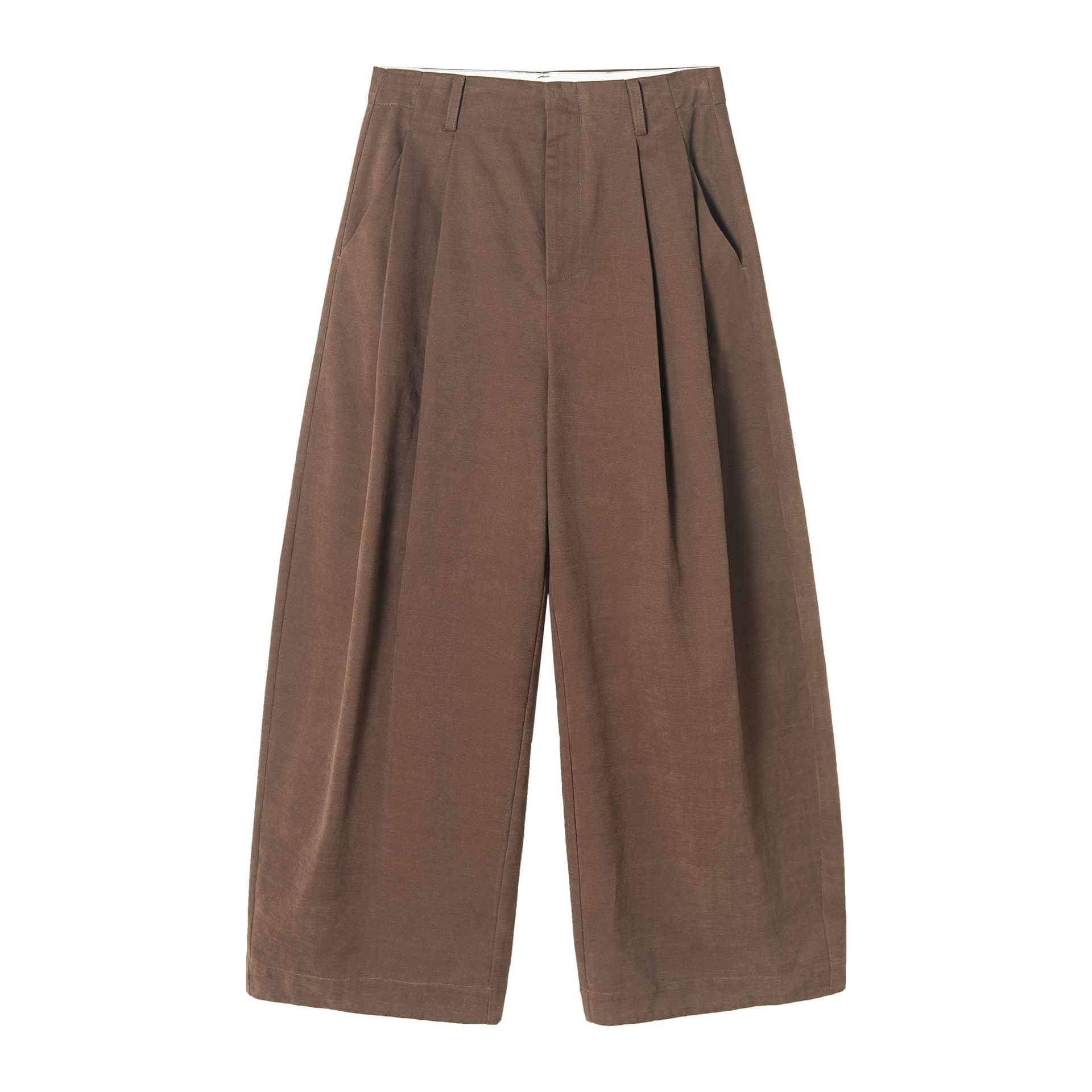 【コモンライン】COLNE 新作 ハイウエスト コットン 起毛 カーブ 万能 ゆったり レイジー カジュアル パンツ C4472