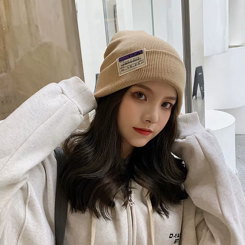 Woolen demi-season keep warm knitted Japanese knitted hat, ear protection