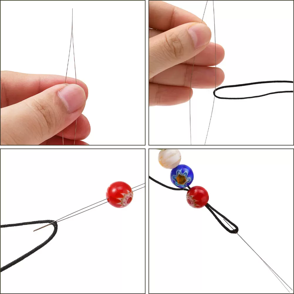 多规格高碳钢大眼珠针穿珠针diy饰品配件串珠工具中空开口针批发