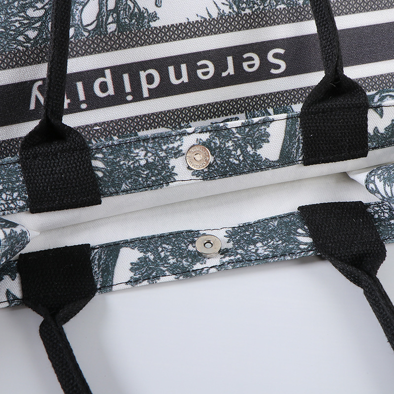 Invierno impresión lienzo bolsa de mano al aire libre acampamiento bolsa de compras retro bolsa de gran capacidad mujer al por mayor