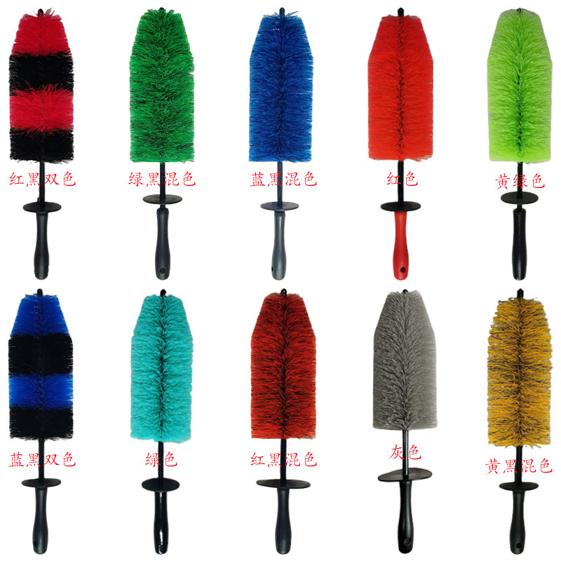 Factory supply wholesale Christmas tree-shaped car engine steel rim tire wheel brush car wash cleaning brush anti-splash