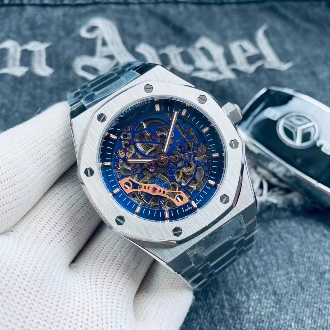 Внешняя торговля взрывы другой завод прямых продаж оптом AliExpress wish европейская и американская мужская полая машина модные часы