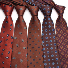 现货批发2023款咖啡色领带男士休闲时尚涤丝手打领带厂家多色可选