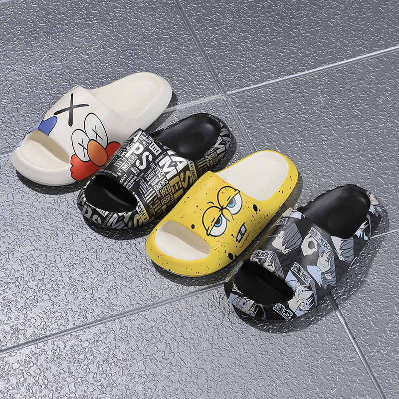 Cartoon EVA Sesame Street Slippers Men's Summer Outgoing Fashion Thick Bottom Outer Wear Non-slip Men's Sandals and Slippers