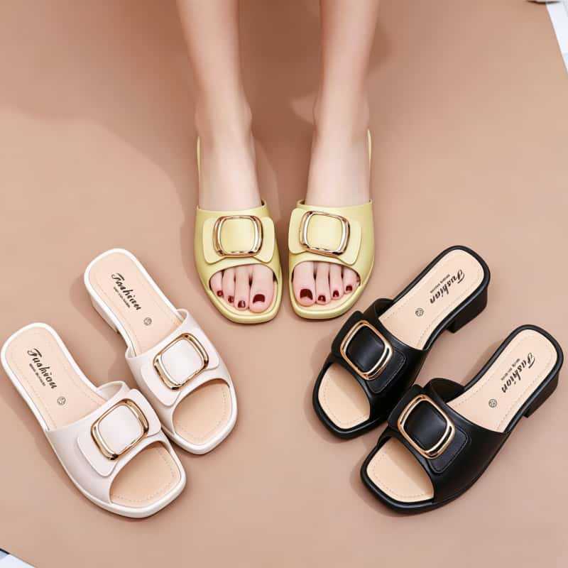Temperamento suave y viento para usar zapatillas elegantes y altas, versátiles y cómodas, 2026 nuevo verano diario zapatos de mujer