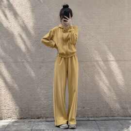 休闲运动套装女春秋2026超火穿搭一整套气质高级感连帽卫衣两件套