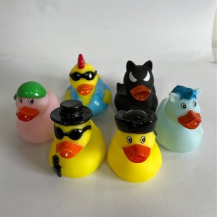 Mixed Pack of Small Yellow Duck Toys for Export, Squeaky and Squishy Vinyl Cartoon Educational Floating Ducks for Children
