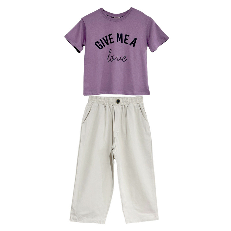 Camiseta de manga corta para niñas 2023 Camisa de algodón de verano de estilo occidental para niños grandes camiseta de verano para niños Top ropa para niños grandes