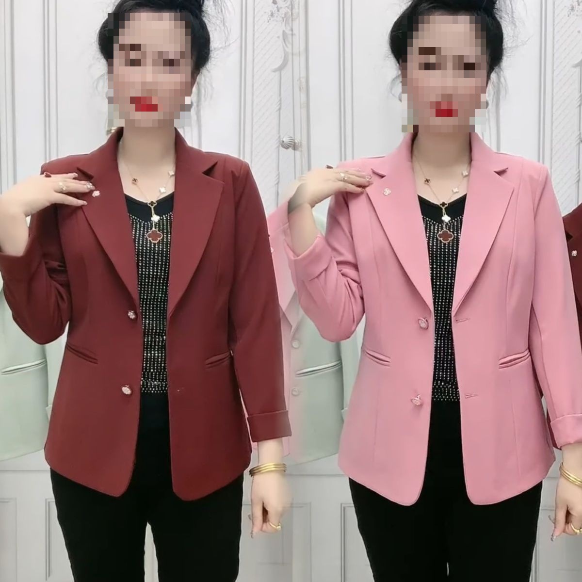 Elegant summer thin classic suit jacket