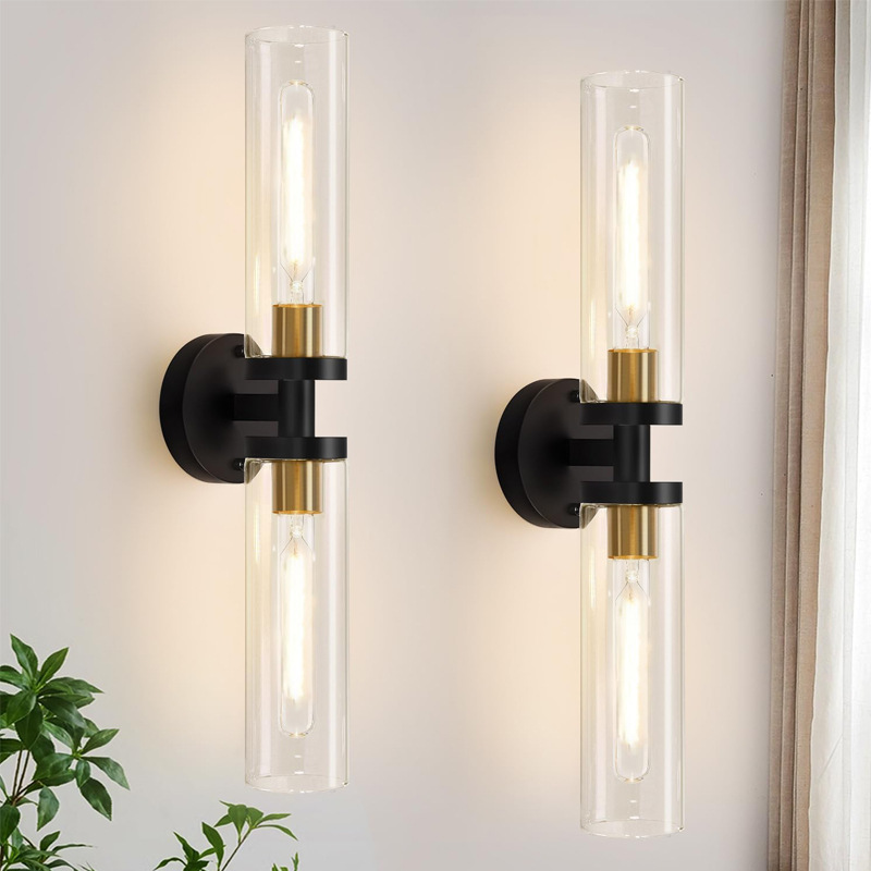 Amazon's Popular American Simple Retro Style Corridor Bathroom Mirror Headlight Bedroom Bedside Wall Lamp Glass Tube Wall Lamp