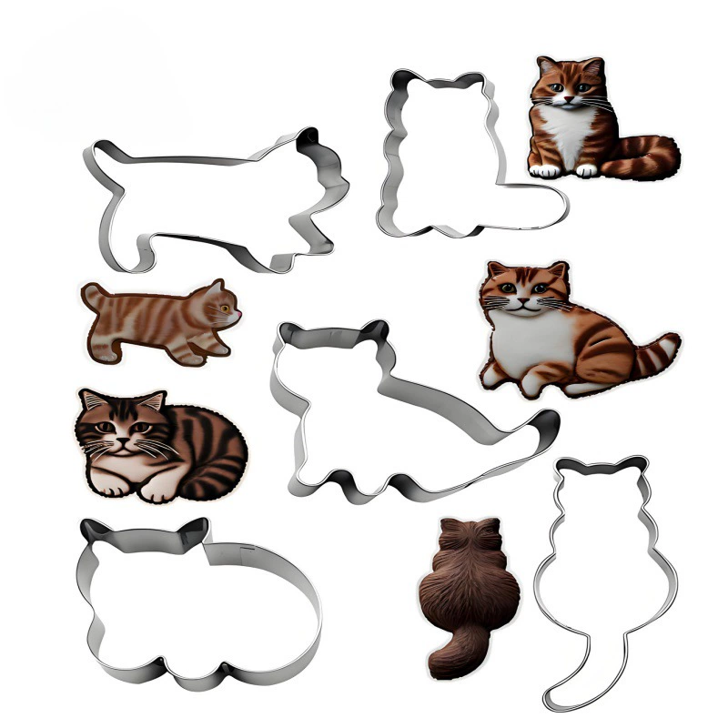 Компактная форма из нержавеющей стали, мастика (фондант), котёнок, котик, DIY