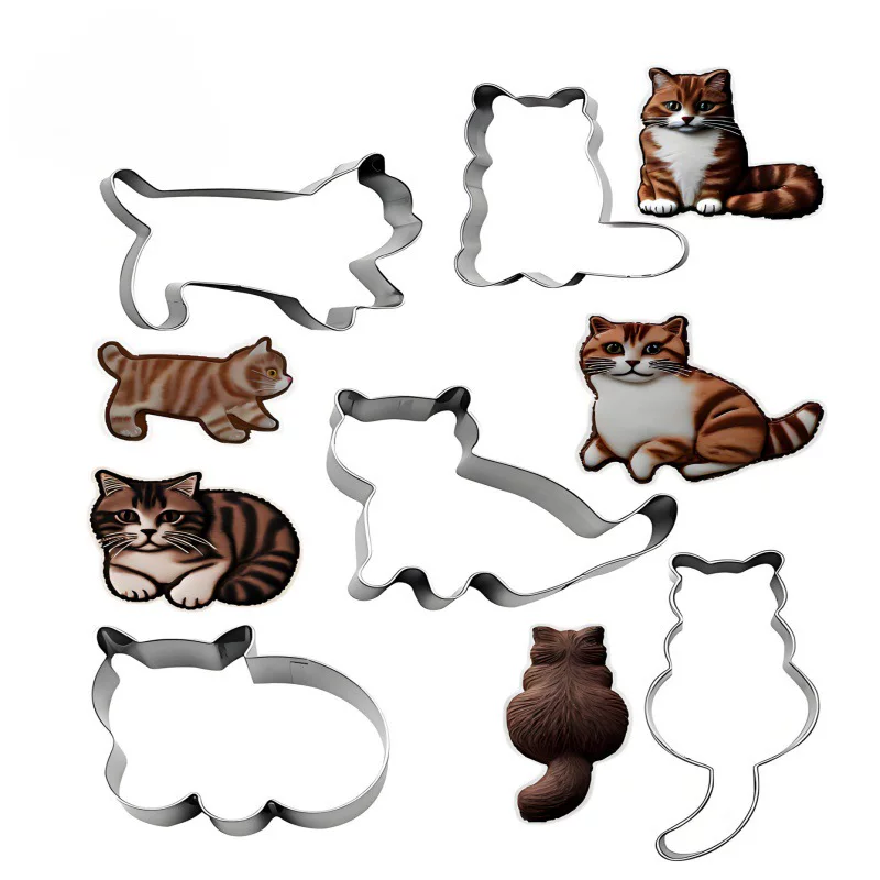 Компактная форма из нержавеющей стали, мастика (фондант), котёнок, котик, DIY