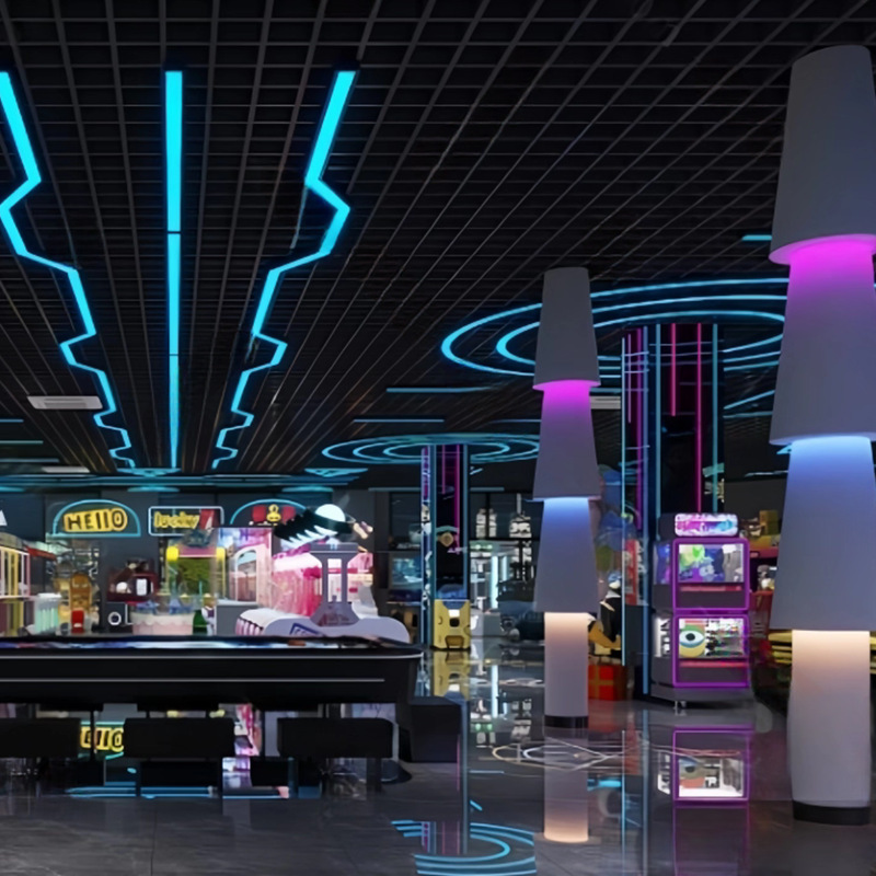 LED empalmado lámpara de barra larga sala de juegos centro comercial supermercado sala de baile ciudad de juegos para niños parque de juegos luz de modelado