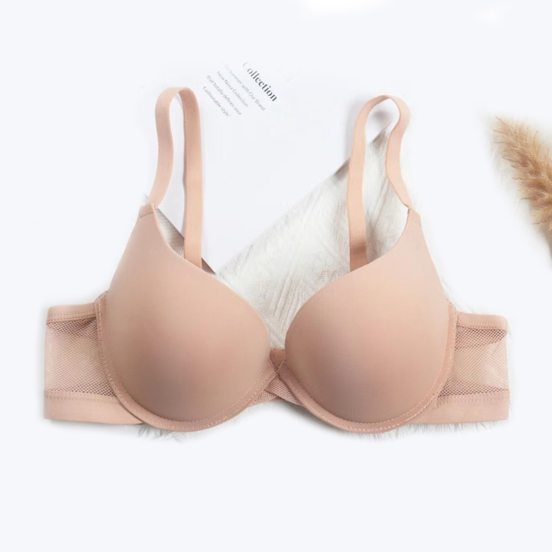 Fábrica de Shantou punto japonés ropa interior ligera y delgada no rastro de malla respirable para mujeres sujetador de verano