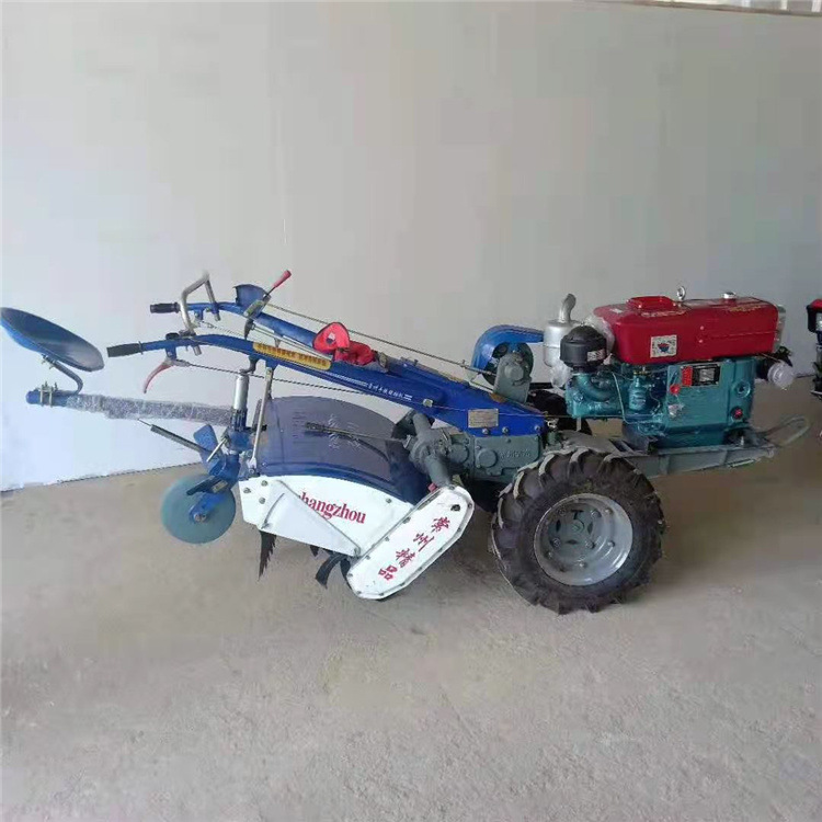 195型单缸手摇增速(电启动)水冷式手扶拖拉机 荒地废地开沟松土机