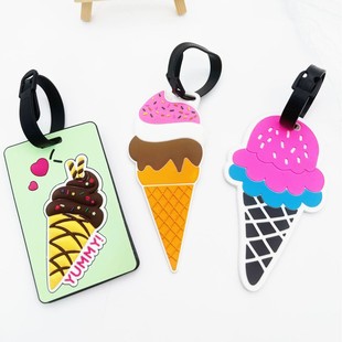Creative Travel Supplies Luggage Tag Cone Tag Ice Cream Ins Pendant Travel Agency Gift Soft Plastic Boarding Pass