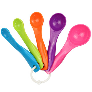 Spot Wholesale Milk Powder Measuring Spoon Five-Colorful 5-Piece Set Large and Small Colorfulful Plastic Measuring Spoon Combination Flour Measuring Spoon