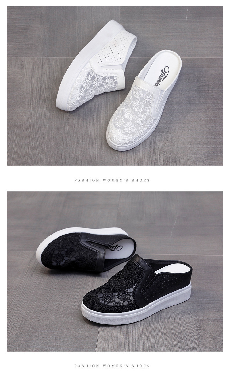 Baotou Half Women s Summer New Style Mesh Casual Slope Heel Thick Bottom Outerwear One Step Stepping Cool Slippers_voghion.com